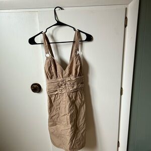 Anthropologie Tan Mini Dress